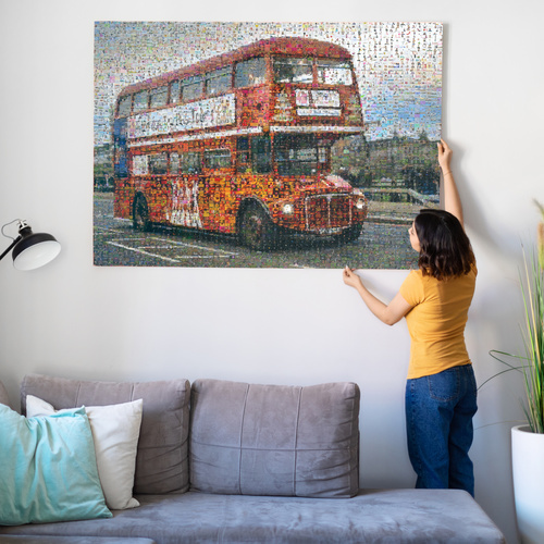 Crea tu Fotomosaico del icónico bus de Londres con tus recuerdos únicos