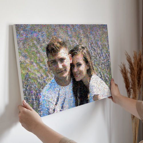 Captura tus recuerdos: Fotomosaico personalizable para parejas