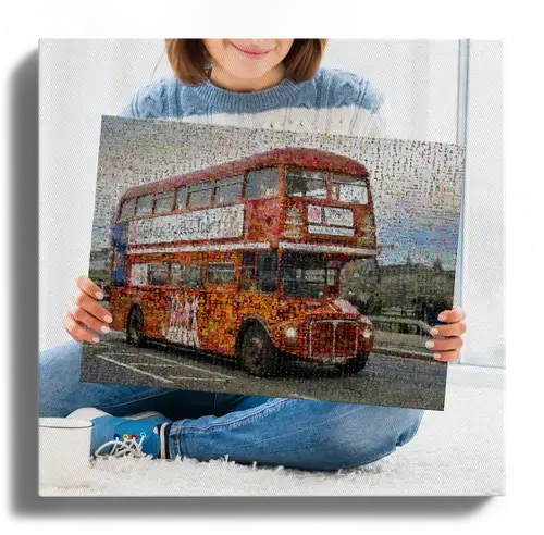 Crea tu Fotomosaico del icónico bus de Londres con tus recuerdos únicos Crea tu Fotomosaico del icónico bus de Londres con tus recuerdos únicos