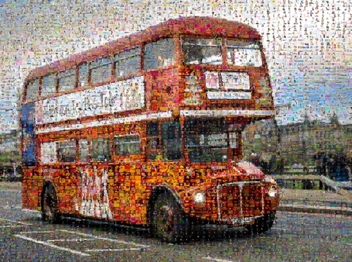 Crea tu Fotomosaico del icónico bus de Londres con tus recuerdos únicos